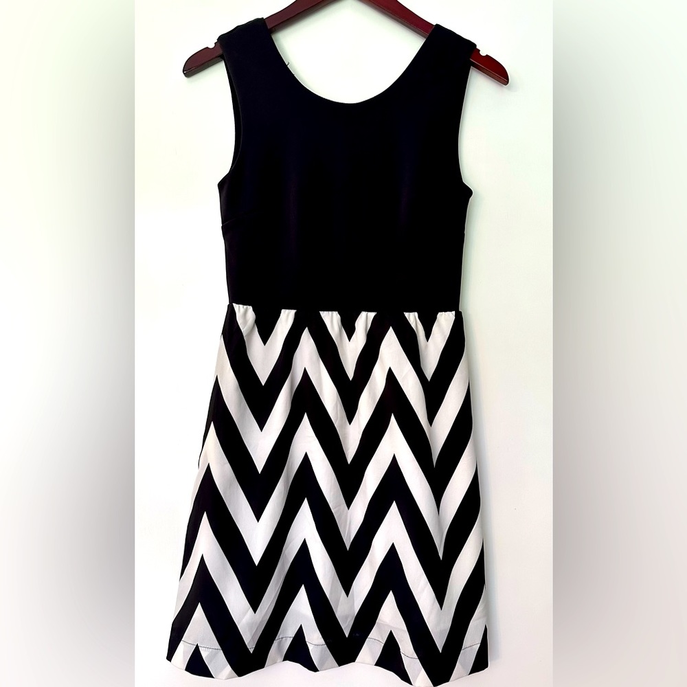 Black and White Chevron Cocktail Dress